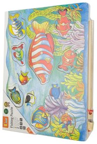 Drevené magnetické puzzle Viga Rybolov