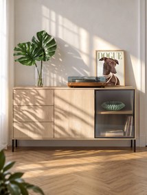Komoda Harmona 160 cm s osvetlením - dub lindberg