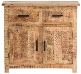 furniture-nabytek.cz - Masívna komoda Bombaj z mangového dreva, lakovaná, hnedá – 90×42×80 cm