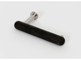 Čierny nástenný držiak na toaletný papier z dubového dreva Wireworks Yoku