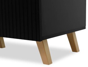 Vysoká vitrína CRATO - čierna / zlatá