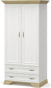 Vysoká skriňa s dvierkami JARMANKA 2D, borovica/dub zlatý