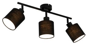 Moderné stropné svietidlo čierne 3-svetelné - Hetta