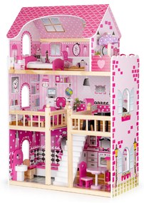 Drevený domček pre bábiky s nábytkom ECOTOYS