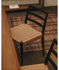 Jedálenská stolička z dubového dreva v čierno-prírodnej farbe v súprave 2 ks Analy – Kave Home