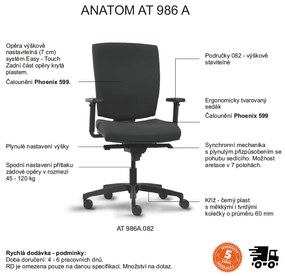 Ergonomická kancelárska stolička RIM ANATOM AT 986 B – čierna