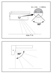 LED Vonkajšie nástenné svietidlo so senzorom TESA LED/10W/230V IP54 čierna