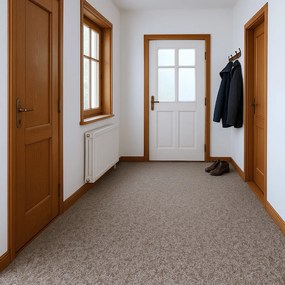 AKCIA: 100x240 cm Metrážny koberec Santana 12 piesková s podkladom resine, záťažový, šíře, béžová, resine, chodba / predsieň