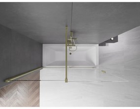 Mexen Velar, 2-krídlová posuvná vaňová zástena 170 x 150 cm, 8mm číre sklo, zlatý matný profil, 896-170-000-01-55
