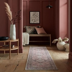 Svetločervený umývateľný behúň s prímesou recyklovaných vlákien 60x230 cm Windsor – Flair Rugs