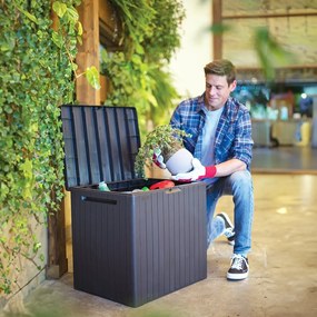 Záhradný plastový úložný box City Storage 113 l, čierny