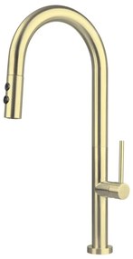 Deante BQO_R72M - Drezová batéria s vyťahovacou sprškou OLFATO kefovaná zlatá