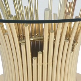 GATIEN EXKLUZÍVNY OKRUHLÝ JEDÁLENSKÝ STÔL ZLATÝ + SKLO 150 cm