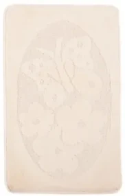 Kúpeľňový koberček MONO 1125 krémový 1613 1PC Motýľ