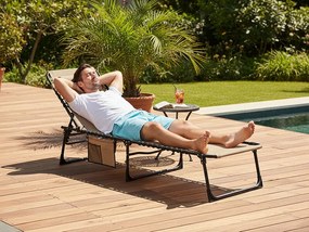 CH Skladacie záhradné lehátko Peny II - hnedá