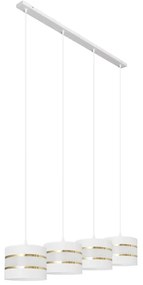 Luster na lanku HELEN 4xE27/15W/230V biela/zlatá