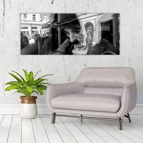 Obraz - Charles Chaplin v Prahe (120x50 cm)