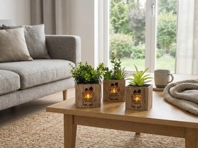 Umelá rastlina v kvetináči s LED osvetlením 7,5x15 cm