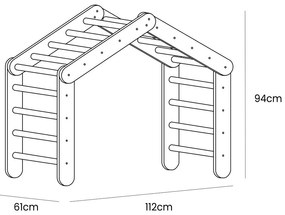 Čierny pikler trojuholník z borovicového dreva 61x112x94 cm Montessori – Meowbaby