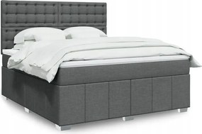 vidaXL Boxspring posteľ s matracom tmavosivá 180x200 cm látka