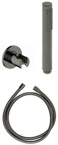 Vaňový set SAT Dark s držiakom sprchy a sprchovou hadicou PVD Gun Metal SATBSVSDA, 1 ks