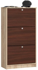 Skriňa na topánky Marienne 60 cm - 3 dvierka dub sonoma/wenge