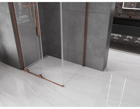 Mexen Velar L, sprchový kút s posuvnými dverami 120 x 90 cm, 8mm číre sklo, ružové zlato, 871-120-090-03-60