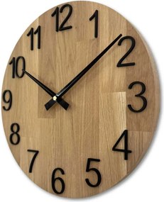 Nástenné hodiny drevené s vyrezávanými číslicami I SENTOP FB-MAS016-OSMO-3041-heads-black