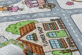 Detský koberec protišmykový BAMBINO 61430 sivý / ružový