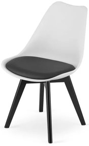 Jedálenská stolička MARK - biela / čierna (čierne nohy)