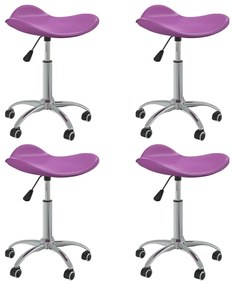 Otočné jedálenské stoličky 4 ks fialové umelá koža