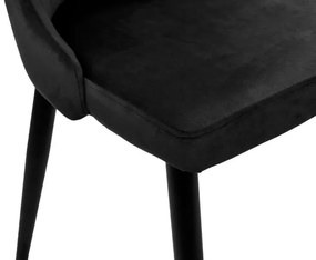 Jedálenská stolička LORIENT zamatová, čierna
