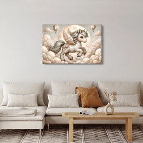 Obraz - Jednorožec v oblakoch (90x60 cm)