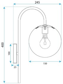 Toolight Toolight, nástenné svietidlo 1xE27, G092-1W, chrómová, OSW-09717