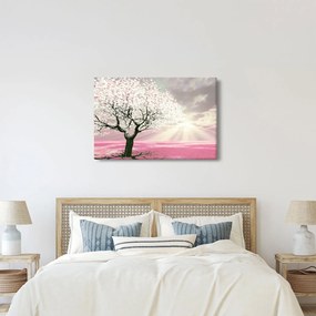Ružový obraz stromu (90x60 cm)