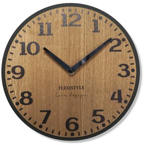 Nástenné hodiny Elegante Flex z227-1d-1-x tmavohnedé, 30 cm