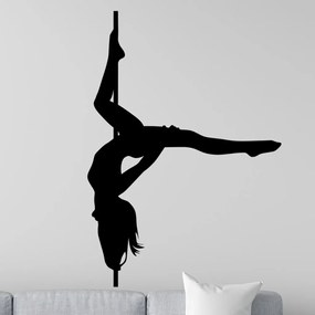 Veselá Stena Samolepka na stenu na stenu Pole dance Farba: černá