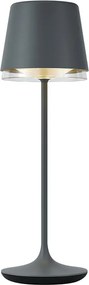 Stolná lampa tmavosivá vrátane LED IP65 nabíjateľná s nabíjacou stanicou - Bass