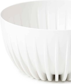 PLASTOVÝ KVETINÁČ STRIPPED ECO SADA 2KS 16X30 CM+15X24 CM BIELA