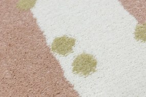 Koberec LIMA M044A krémový / ružový / zlatý kruh