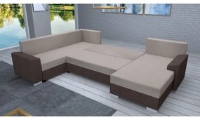 Čalúnená univerzálna rozkladacia sedacia súprava do U OXFORD hnedá/taupe