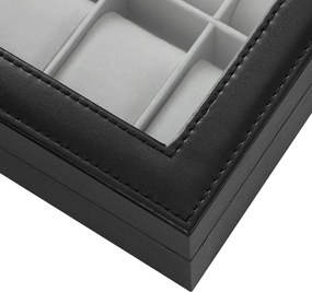 Box na hodinky Watch1, 25,5x7,8x20,2 cm, čierna/sivá
