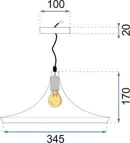 Toolight Toolight, závesné stropné svietidlo Costa C 1xE27 APP081-1CP, čierna, OSW-00118