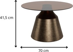 Konferenční stolek Dunsley 70 cm hnědý/bronzový