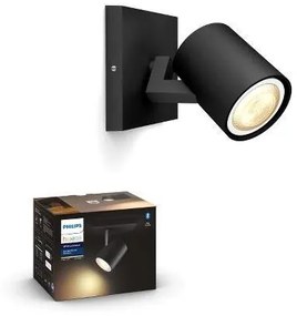 PHILIPS HUE Nástenné bodové LED inteligentné osvetlenie HUE RUNNER, 1xGU10, 5W, teplá biela-studená biela, čiern