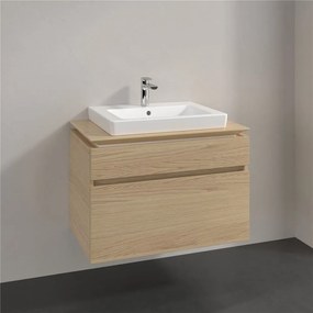 VILLEROY &amp; BOCH Legato závesná skrinka pod umývadlo (umývadlo v strede), 2 zásuvky, 800 x 500 x 550 mm, Nordic Oak, B67900VJ