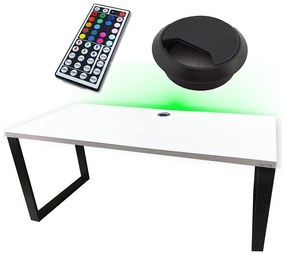 Písací Stôl Low Loft Biely 120x60x2,8 Model 2