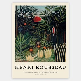 Plagát Monkeys and Parrot in the Virgin Forest | Henri Rousseau