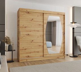 Šatníková skriňa 200 cm Rosaria (dub artisan). Akcia -19%. Vlastná spoľahlivá doprava až k Vám domov. 1126304