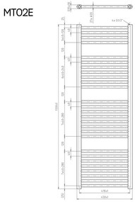 Mereo Mereo, Vykurovací rebrík rovný, 450x1330 mm, 500 W, biely, elektrický, MER-MT02E